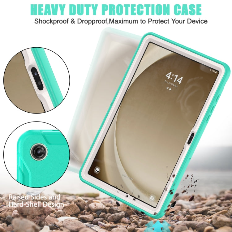 For Samsung Galaxy Tab A9+ / X210 Spider Wheel Silicone Hybrid PC Tablet Case(Mint Green) by buy2fix