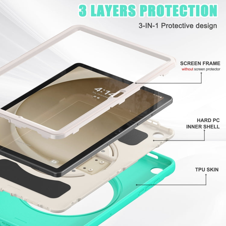 For Samsung Galaxy Tab A9+ / X210 Spider Wheel Silicone Hybrid PC Tablet Case(Mint Green) by buy2fix