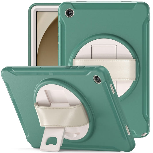For Samsung Galaxy Tab A9+ / X210 Spider Wheel Silicone Hybrid PC Tablet Case(Emerald Green) - Galaxy Tab A9+ by buy2fix | Online Shopping UK | buy2fix