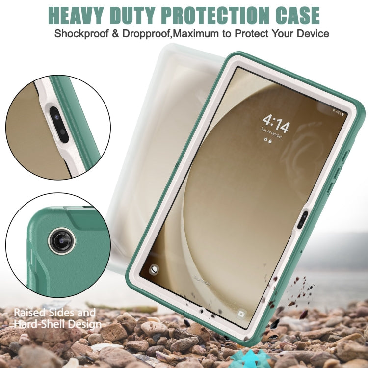 For Samsung Galaxy Tab A9+ / X210 Spider Wheel Silicone Hybrid PC Tablet Case(Emerald Green) - Galaxy Tab A9+ by buy2fix | Online Shopping UK | buy2fix