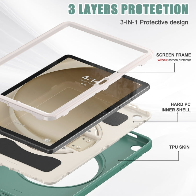 For Samsung Galaxy Tab A9+ / X210 Spider Wheel Silicone Hybrid PC Tablet Case(Emerald Green) - Galaxy Tab A9+ by buy2fix | Online Shopping UK | buy2fix