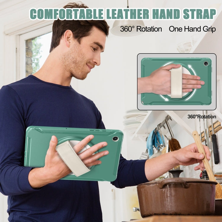 For Samsung Galaxy Tab A9+ / X210 Spider Wheel Silicone Hybrid PC Tablet Case(Emerald Green) - Galaxy Tab A9+ by buy2fix | Online Shopping UK | buy2fix