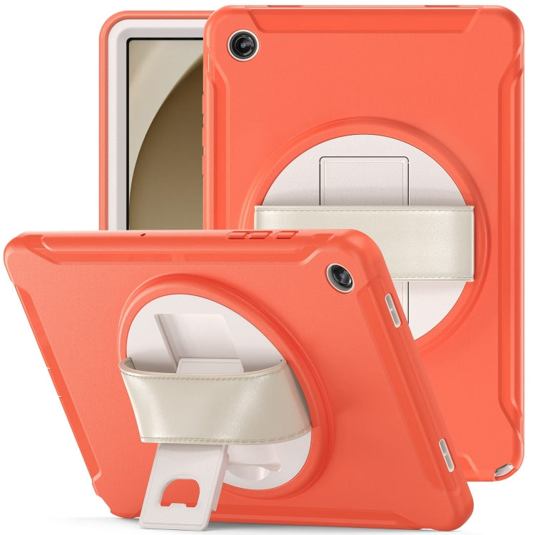 For Samsung Galaxy Tab A9+ / X210 Spider Wheel Silicone Hybrid PC Tablet Case(Coral Orange) - Galaxy Tab A9+ by buy2fix | Online Shopping UK | buy2fix