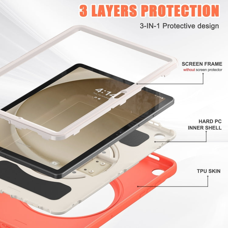 For Samsung Galaxy Tab A9+ / X210 Spider Wheel Silicone Hybrid PC Tablet Case(Coral Orange) - Galaxy Tab A9+ by buy2fix | Online Shopping UK | buy2fix