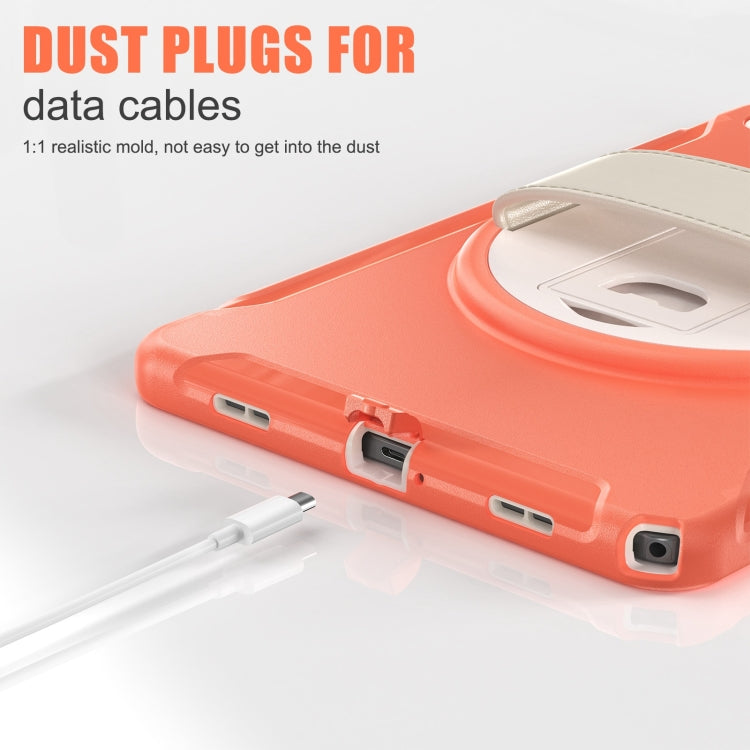 For Samsung Galaxy Tab A9+ / X210 Spider Wheel Silicone Hybrid PC Tablet Case(Coral Orange) - Galaxy Tab A9+ by buy2fix | Online Shopping UK | buy2fix