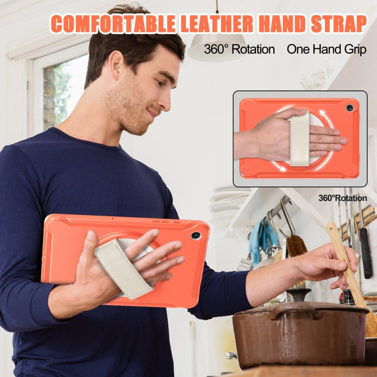 For Samsung Galaxy Tab A9+ / X210 Spider Wheel Silicone Hybrid PC Tablet Case(Coral Orange) - Galaxy Tab A9+ by buy2fix | Online Shopping UK | buy2fix