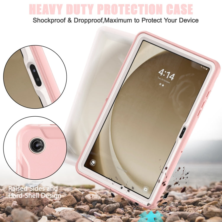 For Samsung Galaxy Tab A9+ / X210 Spider Wheel Silicone Hybrid PC Tablet Case(Cherry Blossoms Pink) - Galaxy Tab A9+ by buy2fix | Online Shopping UK | buy2fix