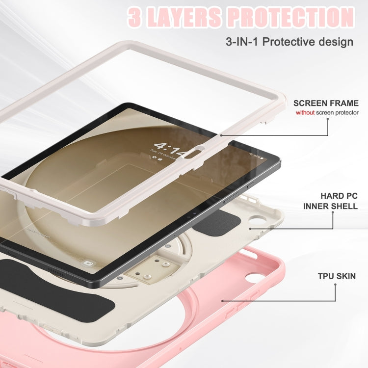 For Samsung Galaxy Tab A9+ / X210 Spider Wheel Silicone Hybrid PC Tablet Case(Cherry Blossoms Pink) - Galaxy Tab A9+ by buy2fix | Online Shopping UK | buy2fix