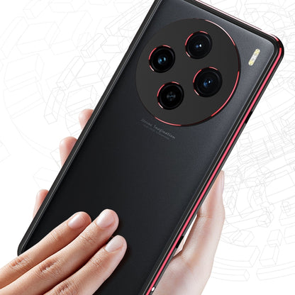 For vivo X100 Aurora Series Metal Frame Phone Case(Black Red) - vivo Cases by imak | Online Shopping UK | buy2fix