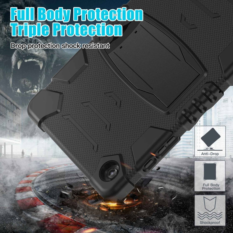 For Samsung Galaxy Tab A9+ / X210 PC Hybrid Silicone Tablet Case with Holder(Black) - Galaxy Tab A9+ by buy2fix | Online Shopping UK | buy2fix