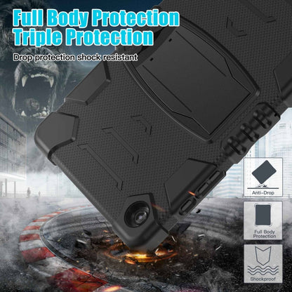 For Samsung Galaxy Tab A9+ / X210 PC Hybrid Silicone Tablet Case with Holder(Black) - Galaxy Tab A9+ by buy2fix | Online Shopping UK | buy2fix