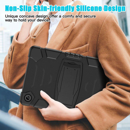 For Samsung Galaxy Tab A9+ / X210 PC Hybrid Silicone Tablet Case with Holder(Black) - Galaxy Tab A9+ by buy2fix | Online Shopping UK | buy2fix