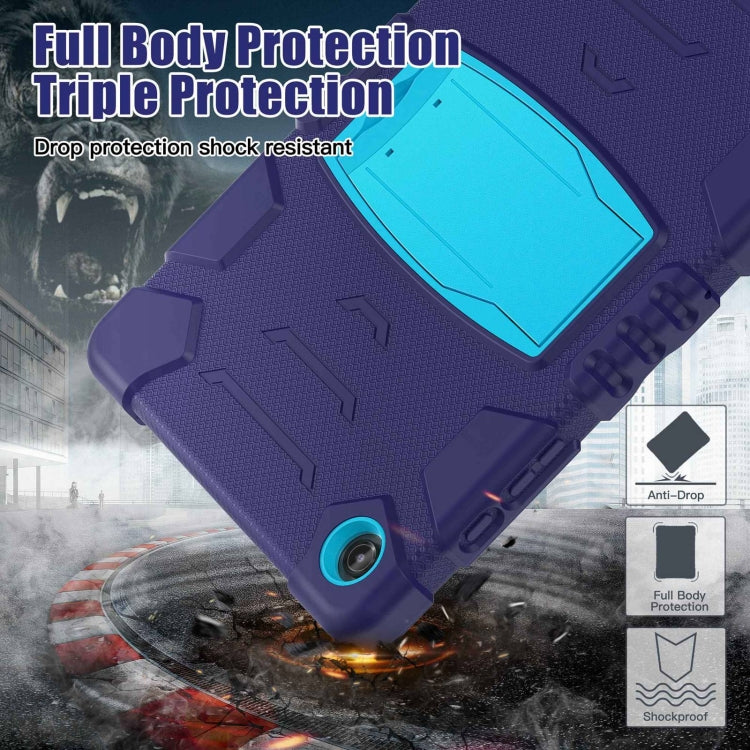 For Samsung Galaxy Tab A9+ / X210 PC Hybrid Silicone Tablet Case with Holder(Navy Blue Blue) - Galaxy Tab A9+ by buy2fix | Online Shopping UK | buy2fix