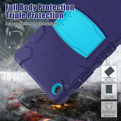 For Samsung Galaxy Tab A9+ / X210 PC Hybrid Silicone Tablet Case with Holder(Navy Blue Blue) - Galaxy Tab A9+ by buy2fix | Online Shopping UK | buy2fix