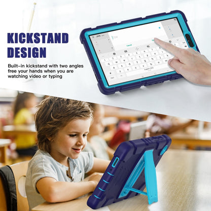 For Samsung Galaxy Tab A9+ / X210 PC Hybrid Silicone Tablet Case with Holder(Navy Blue Blue) - Galaxy Tab A9+ by buy2fix | Online Shopping UK | buy2fix
