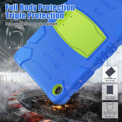 For Samsung Galaxy Tab A9+ / X210 PC Hybrid Silicone Tablet Case with Holder(Blue Lime) - Galaxy Tab A9+ by buy2fix | Online Shopping UK | buy2fix