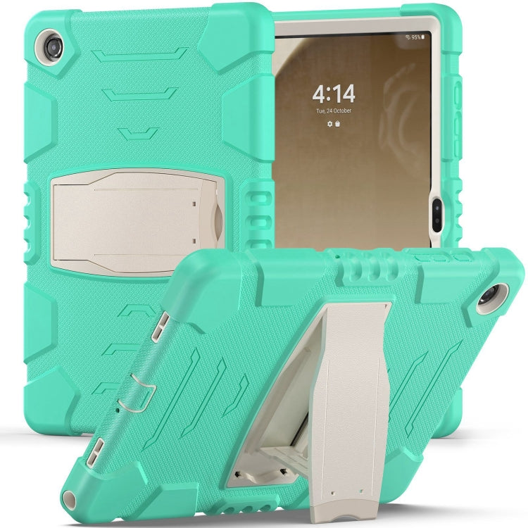 For Samsung Galaxy Tab A9+ / X210 PC Hybrid Silicone Tablet Case with Holder(Mint Green) - Galaxy Tab A9+ by buy2fix | Online Shopping UK | buy2fix