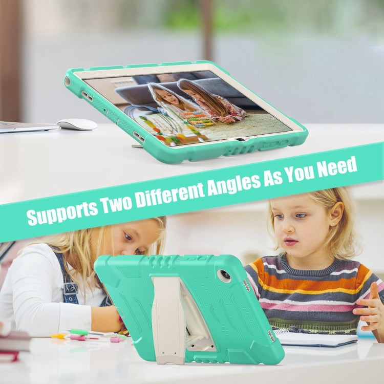 For Samsung Galaxy Tab A9+ / X210 PC Hybrid Silicone Tablet Case with Holder(Mint Green) - Galaxy Tab A9+ by buy2fix | Online Shopping UK | buy2fix