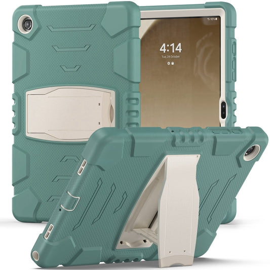 For Samsung Galaxy Tab A9+ / X210 PC Hybrid Silicone Tablet Case with Holder(Emerald Green) - Galaxy Tab A9+ by buy2fix | Online Shopping UK | buy2fix