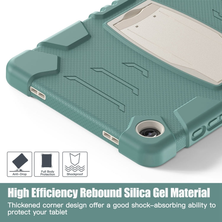 For Samsung Galaxy Tab A9+ / X210 PC Hybrid Silicone Tablet Case with Holder(Emerald Green) - Galaxy Tab A9+ by buy2fix | Online Shopping UK | buy2fix