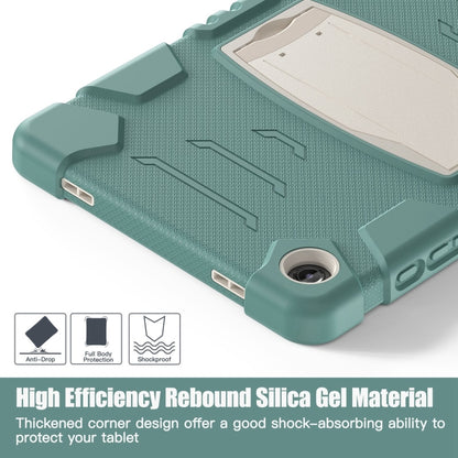 For Samsung Galaxy Tab A9+ / X210 PC Hybrid Silicone Tablet Case with Holder(Emerald Green) - Galaxy Tab A9+ by buy2fix | Online Shopping UK | buy2fix