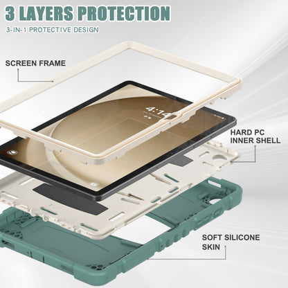For Samsung Galaxy Tab A9+ / X210 PC Hybrid Silicone Tablet Case with Holder(Emerald Green) - Galaxy Tab A9+ by buy2fix | Online Shopping UK | buy2fix
