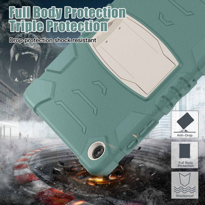 For Samsung Galaxy Tab A9+ / X210 PC Hybrid Silicone Tablet Case with Holder(Emerald Green) - Galaxy Tab A9+ by buy2fix | Online Shopping UK | buy2fix