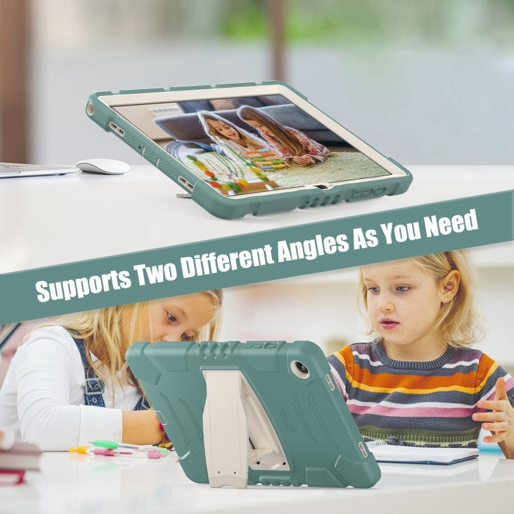 For Samsung Galaxy Tab A9+ / X210 PC Hybrid Silicone Tablet Case with Holder(Emerald Green) - Galaxy Tab A9+ by buy2fix | Online Shopping UK | buy2fix