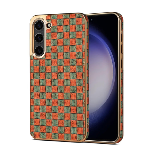 For Samsung Galaxy S23+ 5G Denior Flower Language Series Electroplated Phone Case(Orange)