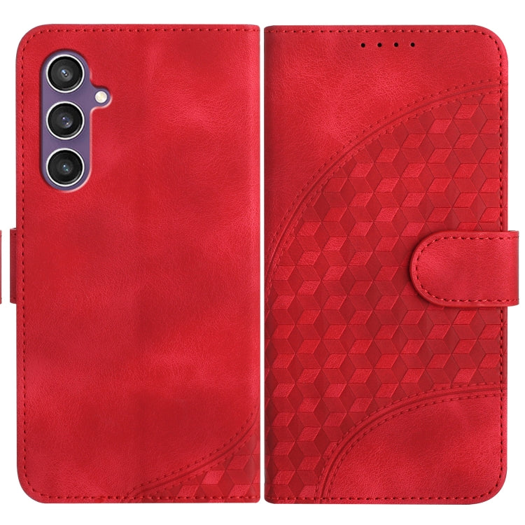 For Samsung Galaxy S23 FE 5G YX0060 Elephant Head Embossed Phone Leather Case with Lanyard(Red) by buy2fix
