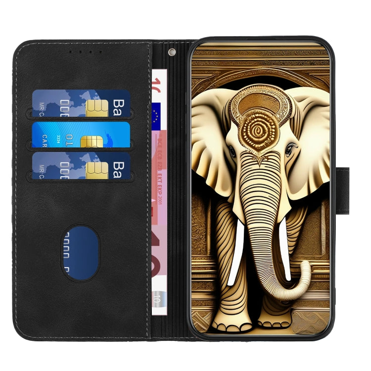 For Samsung Galaxy Note20 Ultra YX0060 Elephant Head Embossed Phone Leather Case with Lanyard(Black) by buy2fix