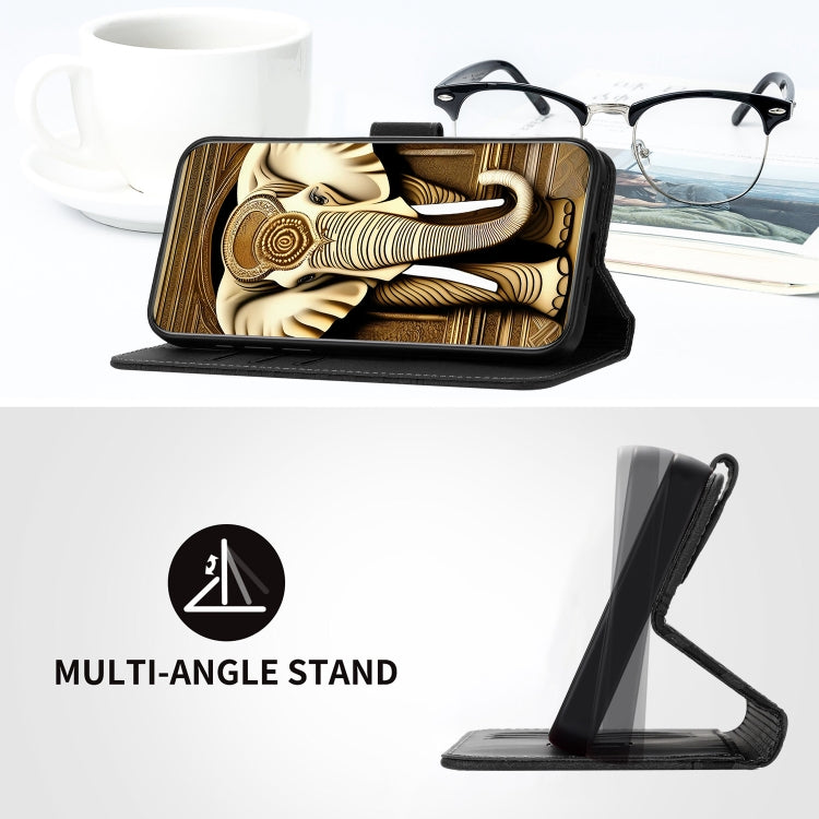 For Samsung Galaxy Note20 Ultra YX0060 Elephant Head Embossed Phone Leather Case with Lanyard(Black) by buy2fix