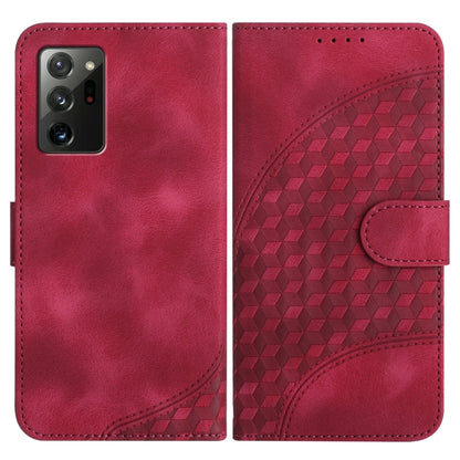 For Samsung Galaxy Note20 YX0060 Elephant Head Embossed Phone Leather Case with Lanyard(Rose Red) by buy2fix