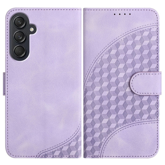 For Samsung Galaxy M55 5G YX0060 Elephant Head Embossed Phone Leather Case with Lanyard(Light Purple) by buy2fix
