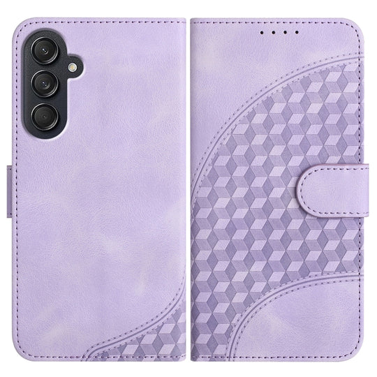 For Samsung Galaxy M55 5G YX0060 Elephant Head Embossed Phone Leather Case with Lanyard(Light Purple)