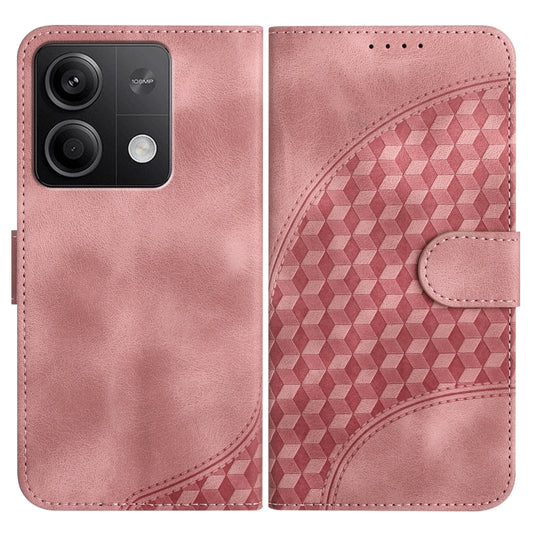 For Xiaomi Redmi Note 13 5G YX0060 Elephant Head Embossed Phone Leather Case with Lanyard(Pink) - Xiaomi Cases by buy2fix | Online Shopping UK | buy2fix