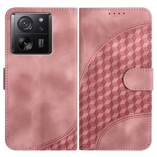 For Xiaomi 13T/13T Pro/Redmi K60 Ultra YX0060 Elephant Head Embossed Phone Leather Case with Lanyard(Pink) - Xiaomi Cases by buy2fix | Online Shopping UK | buy2fix