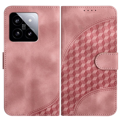 For Xiaomi 14 YX0060 Elephant Head Embossed Phone Leather Case with Lanyard(Pink) - Xiaomi Cases by buy2fix | Online Shopping UK | buy2fix