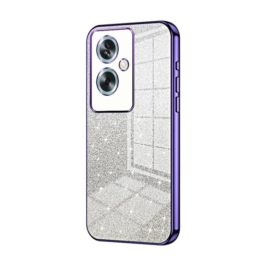 For OPPO A79 5G / A2 Gradient Glitter Powder Electroplated Phone Case(Purple) by buy2fix