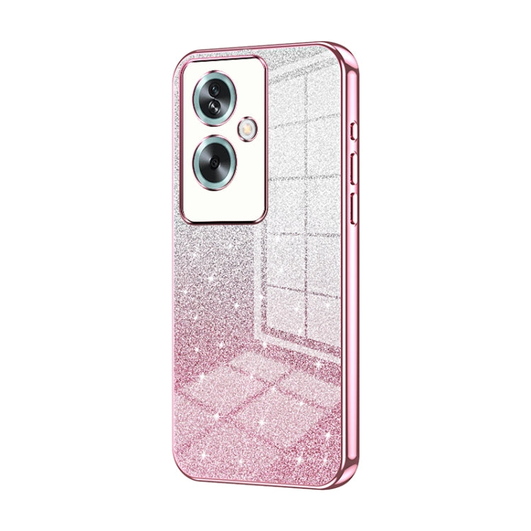For OPPO A79 5G / A2 Gradient Glitter Powder Electroplated Phone Case(Pink) by buy2fix