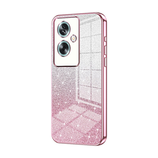 For OPPO A79 5G / A2 Gradient Glitter Powder Electroplated Phone Case(Pink) by buy2fix
