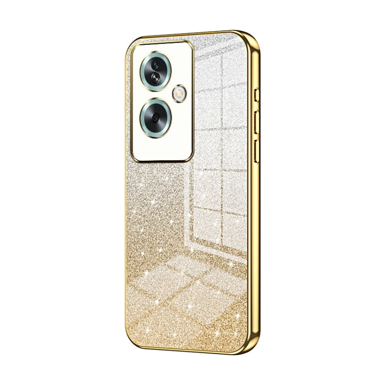 For OPPO A79 5G / A2 Gradient Glitter Powder Electroplated Phone Case(Gold) by buy2fix