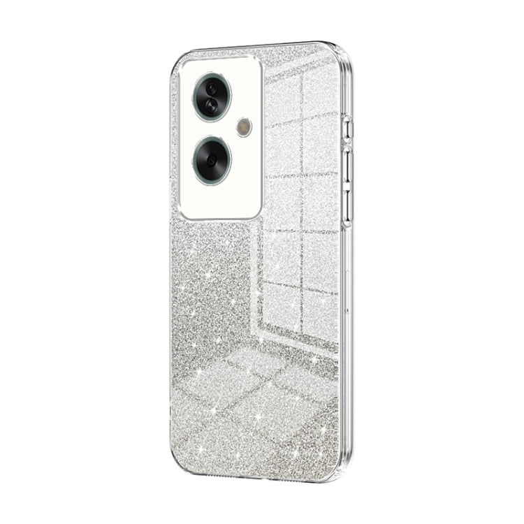 For OPPO A79 5G / A2 Gradient Glitter Powder Electroplated Phone Case(Transparent) by buy2fix