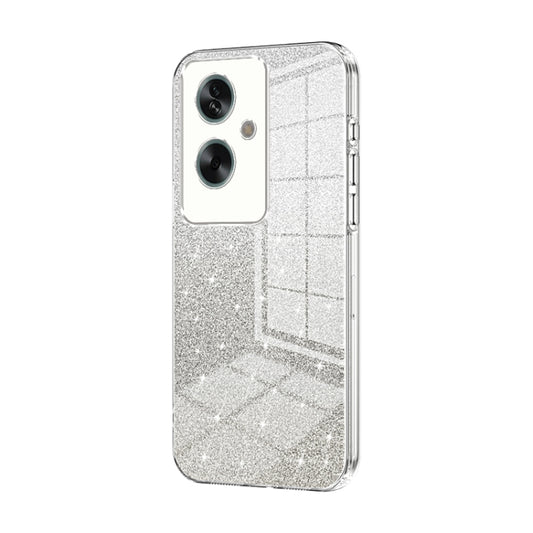 For OPPO A79 5G / A2 Gradient Glitter Powder Electroplated Phone Case(Transparent) by buy2fix