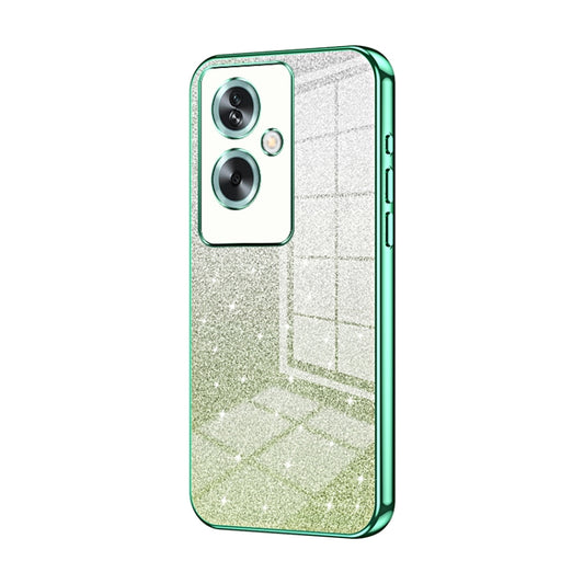 For OPPO A79 5G / A2 Gradient Glitter Powder Electroplated Phone Case(Green) by buy2fix