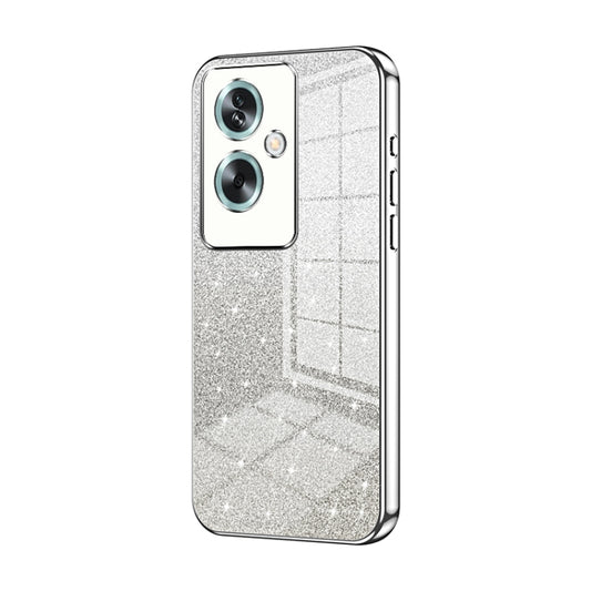 For OPPO A79 5G / A2 Gradient Glitter Powder Electroplated Phone Case(Silver) by buy2fix