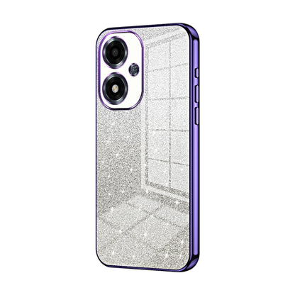 For OPPO A2m Gradient Glitter Powder Electroplated Phone Case(Purple) by buy2fix