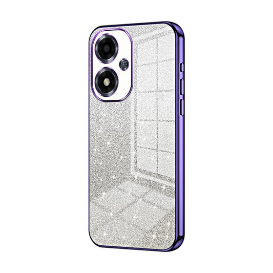 For OPPO A2m Gradient Glitter Powder Electroplated Phone Case(Purple) by buy2fix