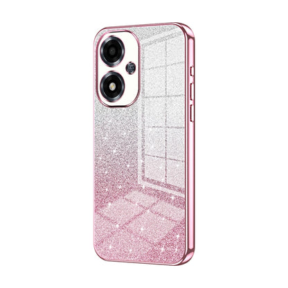 For OPPO A2m Gradient Glitter Powder Electroplated Phone Case(Pink) by buy2fix