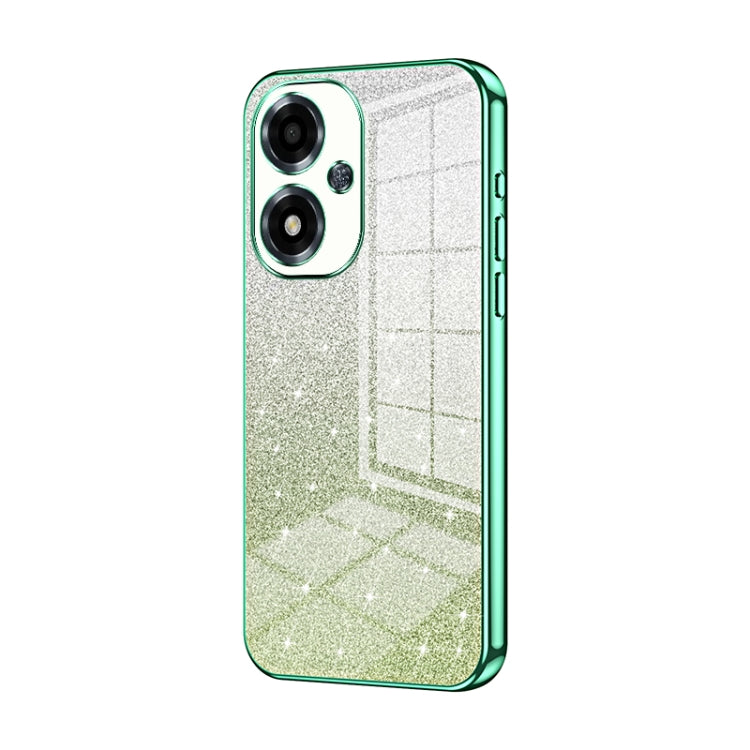 For OPPO A2m Gradient Glitter Powder Electroplated Phone Case(Green) by buy2fix